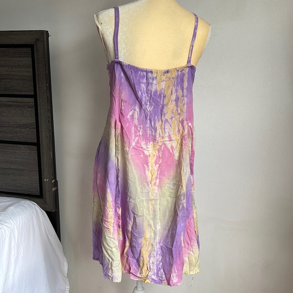 Henna tie dye Spaghetti Strap Embroidered Dress-OS - Picture 11 of 16